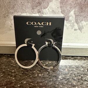 Coach Silver-Tone Hoop Earrings NIP